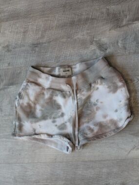 Sacre Tie-Dye Athletic Shorts in Taupe & Cream
